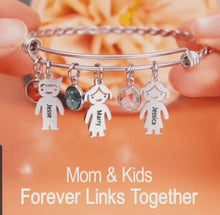 Cargar y reproducir el video en el visor de la galería, Kids Name &amp; Birthstone Bracelet
