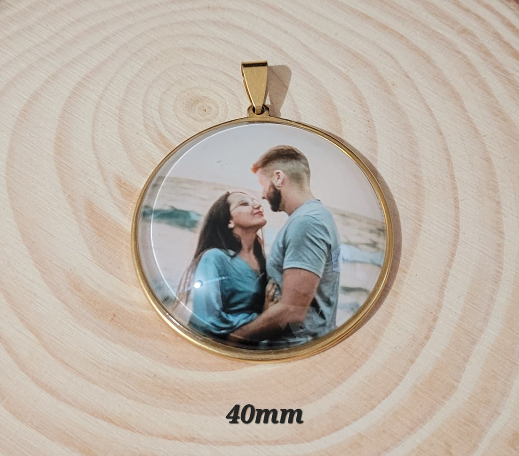 Gold Stainless Steel Photo Pendants